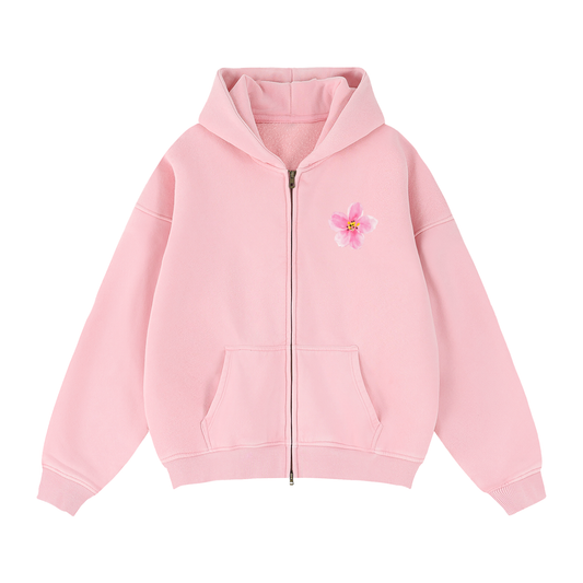 Flowered Cross Zip Up