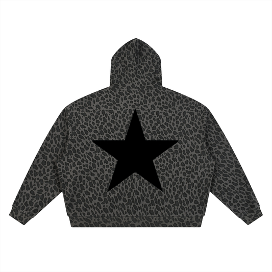Star Leopard Print Hoodie