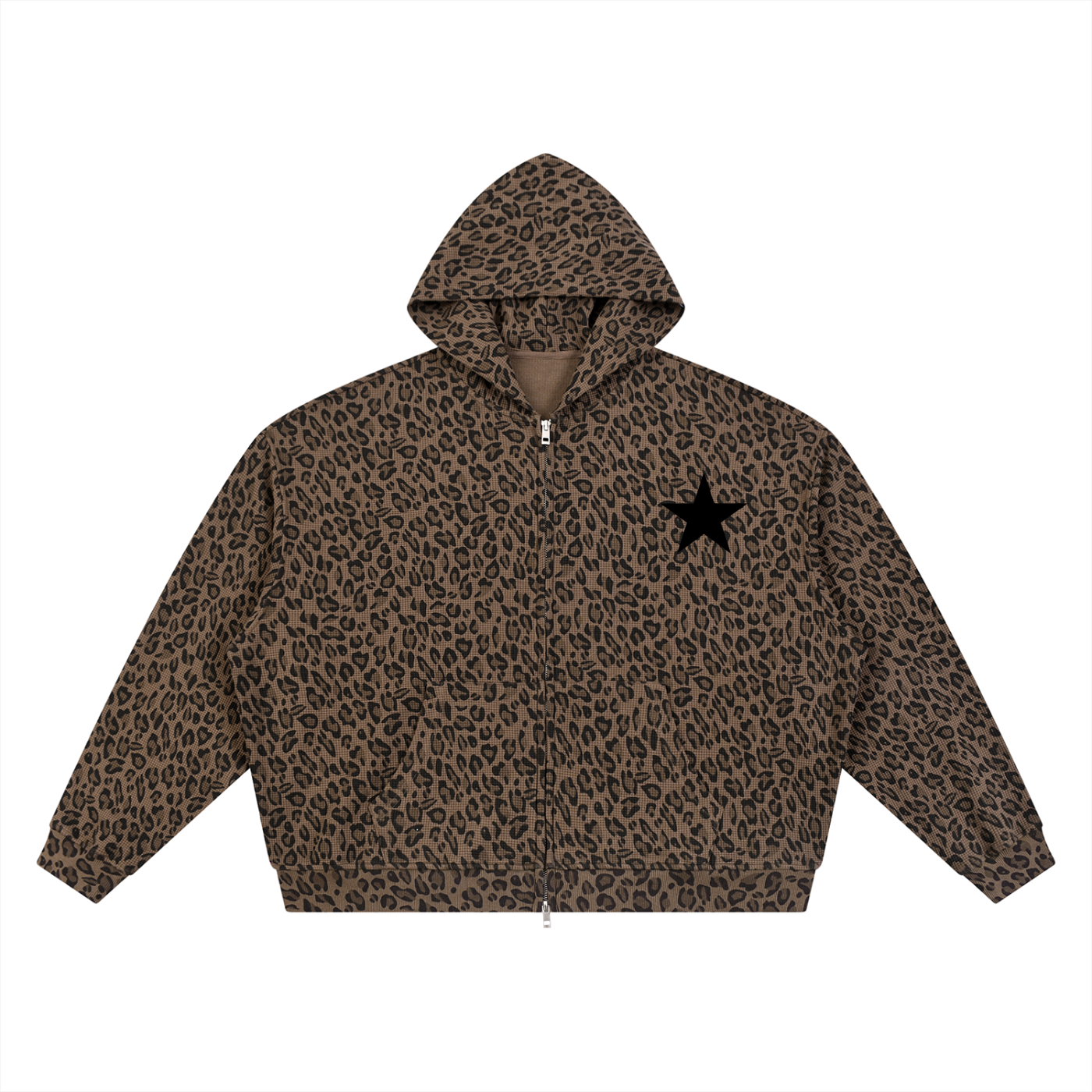 Star Leopard Print Hoodie