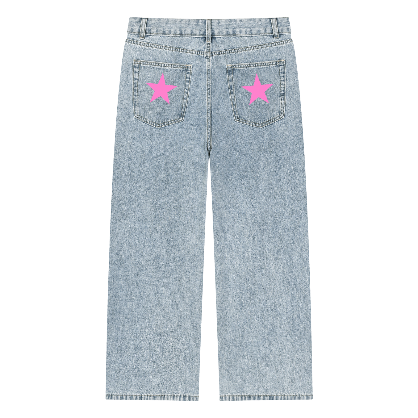 Pink Star Straight Leg Jeans